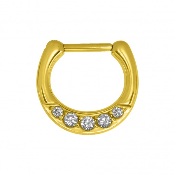 Septum Clicker aus Chirurgenstahl mit Cubic Zirkonia