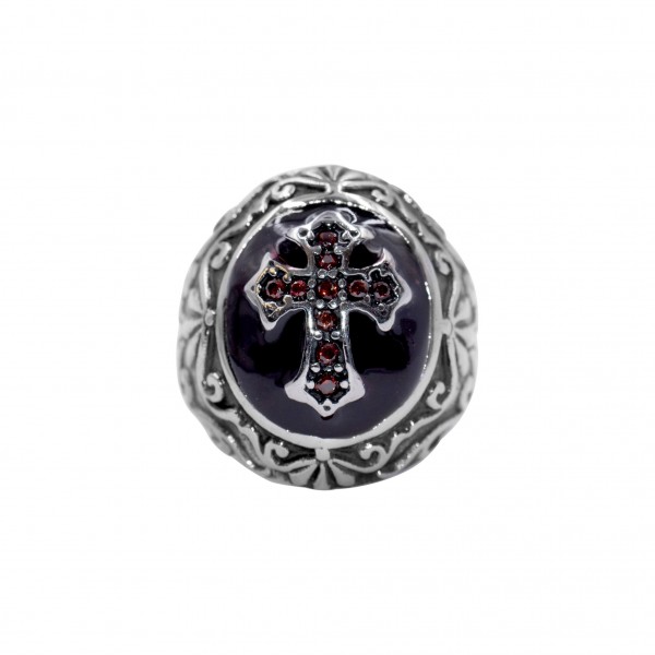 Edelstahlring "Kreuz"