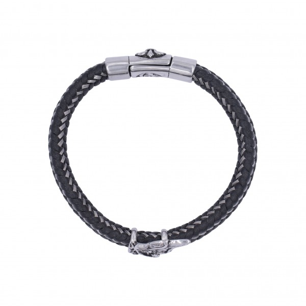 Lederarmband mit Edelstahlverschluss "Flügel"