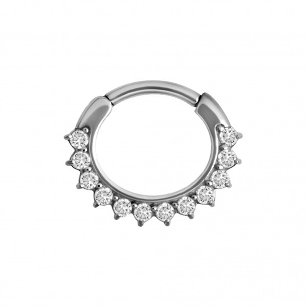 Septum Clicker aus Chirurgenstahl mit Cubic Zirkonia