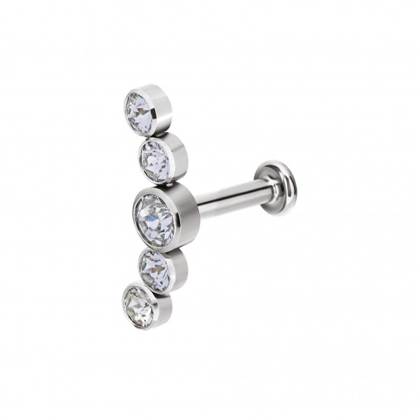 Labret aus Titan mit Kristall