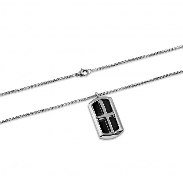 Edelstahlkette mit Anhänger "Kreuz"