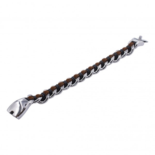 Edelstahlarmband mit Leder