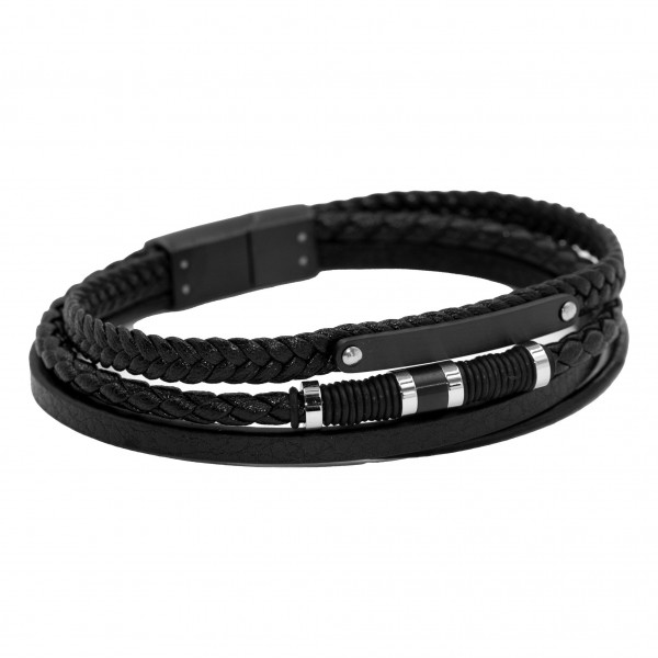 Lederarmband mit Edelstahl