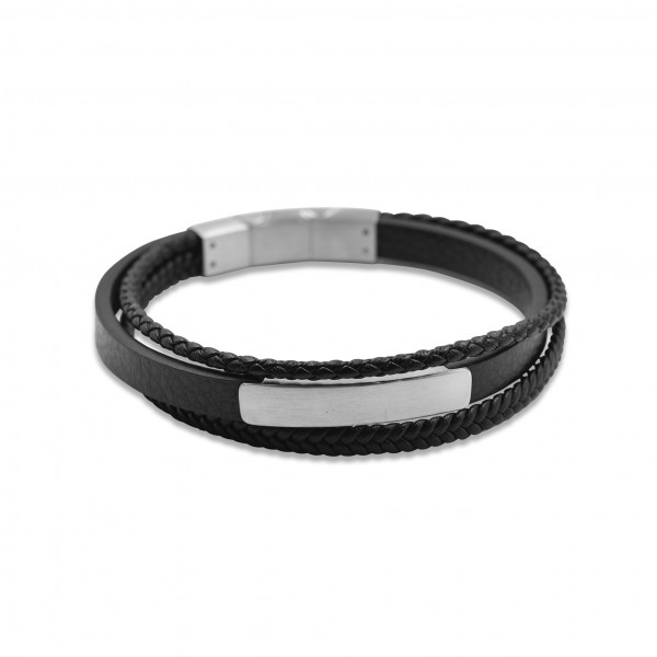 Lederarmband mit Edelstahl