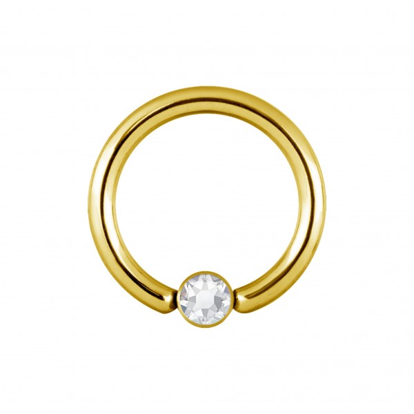 Klemmring aus Chirurgenstahl mit Kristall (1.2mm)