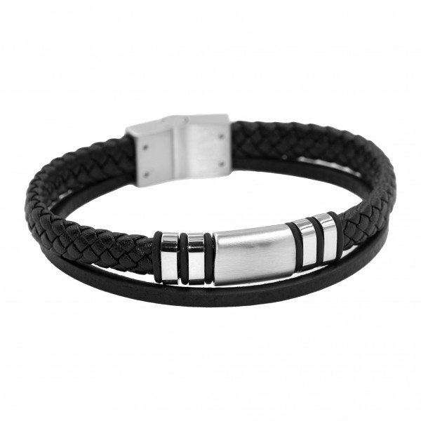 Lederarmband mit Edelstahl