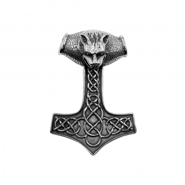 Edelstahlanhänger "Thorshammer Wolf"