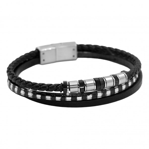 Lederarmband mit Edelstahl
