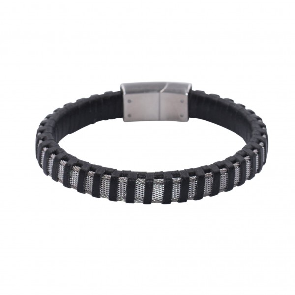 Lederarmband mit Edelstahlverschluss