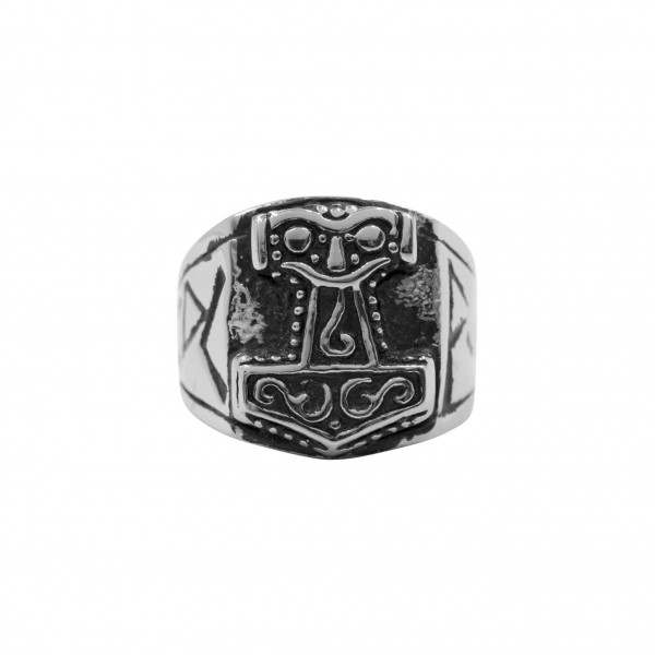 Edelstahlring "Thorshammer"