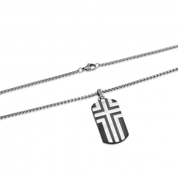 Edelstahlkette mit Anhänger "Kreuz"