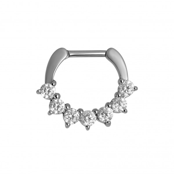 Septum Clicker aus Chirurgenstahl mit Zirkonia