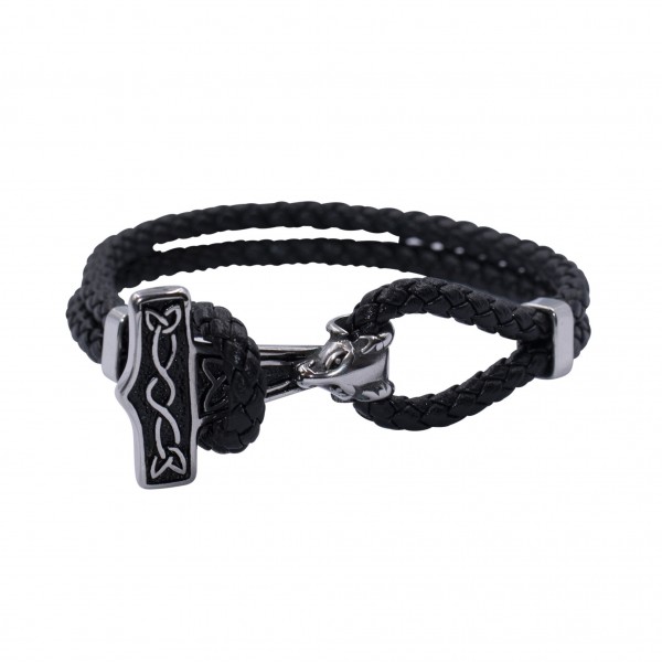 Lederarmband mit Edelstahlverschluss "Widder"