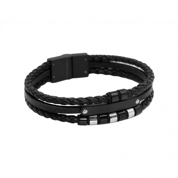 Lederarmband mit Edelstahl