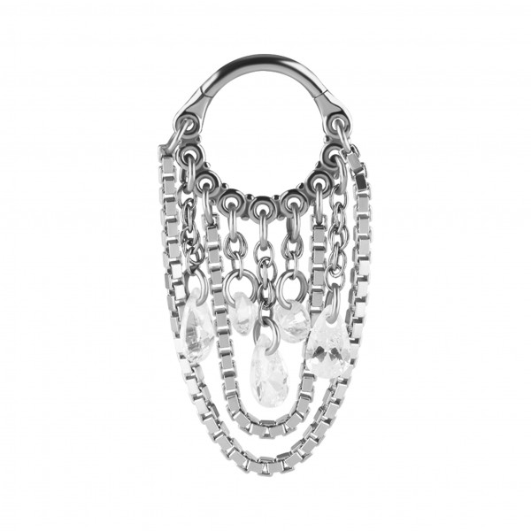Klappring aus Chirurgenstahl mit Cubic Zirkonia