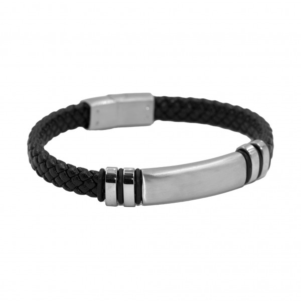 Lederarmband mit Edelstahl