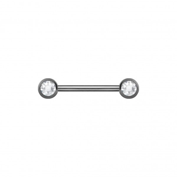 Barbell aus Chirurgenstahl mit doppeltem Kristall (1.6mm)
