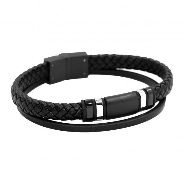 Lederarmband mit Edelstahl