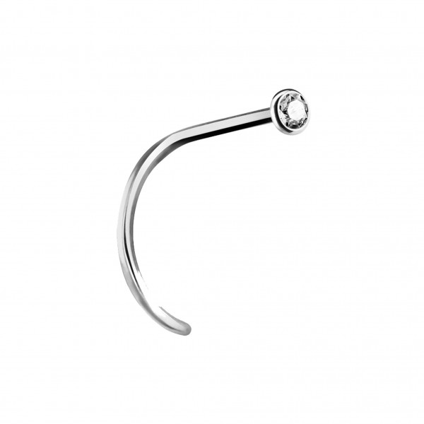 Nasenstecker aus Titan mit Kristall (0.8mm)