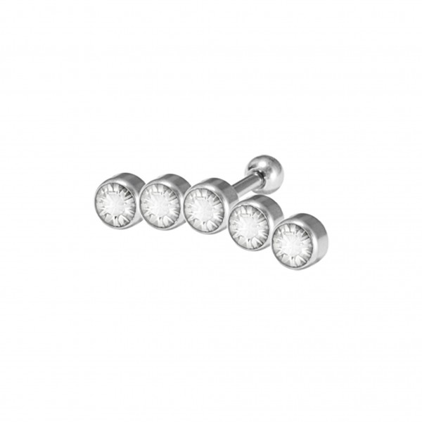 Tragus/Helix aus Chirurgenstahl mit Kristall