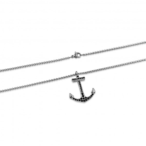 Edelstahlkette mit Anhänger "Anker"