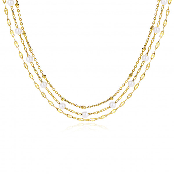 Edelstahl Layering Kette "Perle"