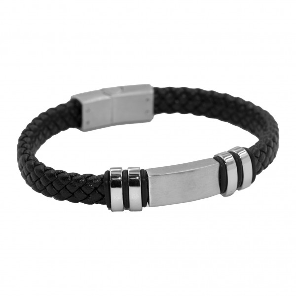 Lederarmband mit Edelstahl