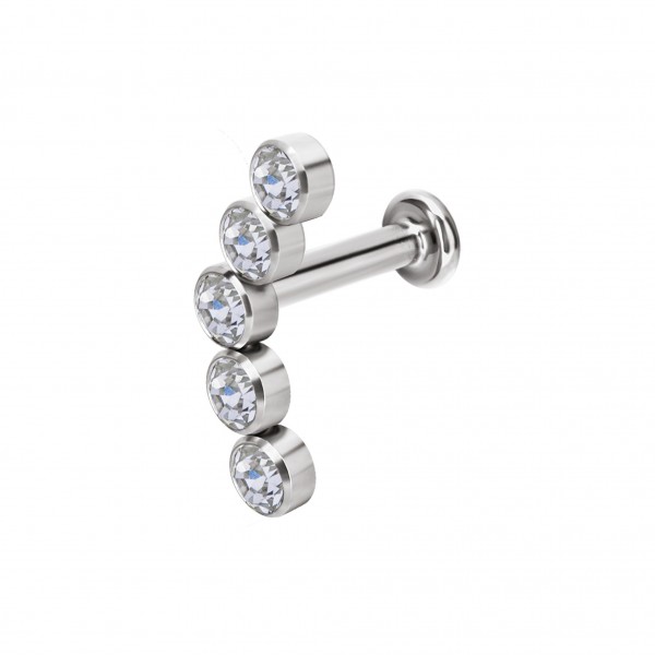 Labret aus Titan mit Kristall