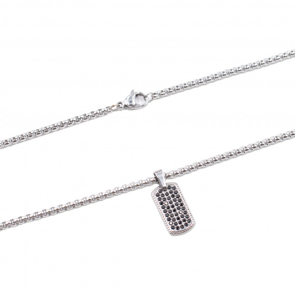 Edelstahlkette mit Anhänger "Dogtag"