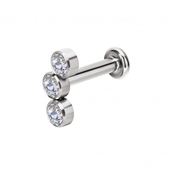 Labret aus Titan mit Kristall