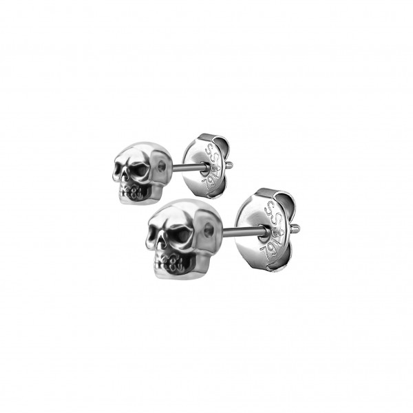 Edelstahl Ohrstecker "Totenkopf"