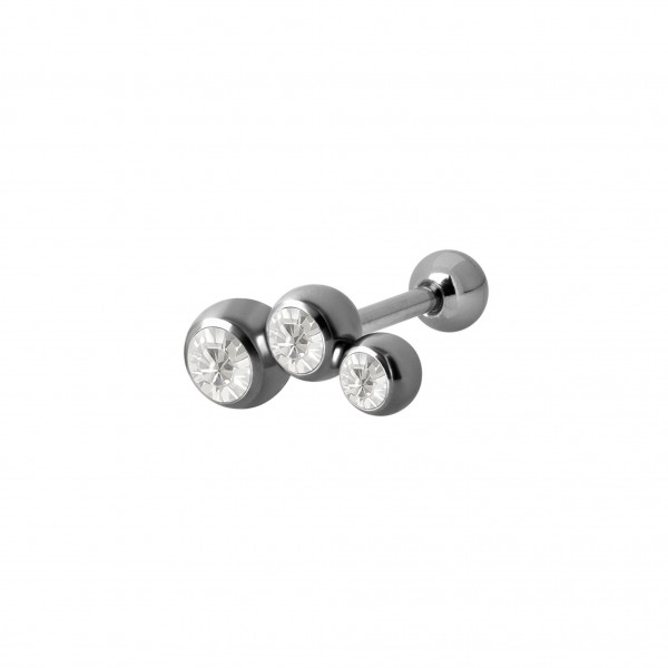 Tragus/Helix aus Chirurgenstahl mit Kristall (1.2mm)