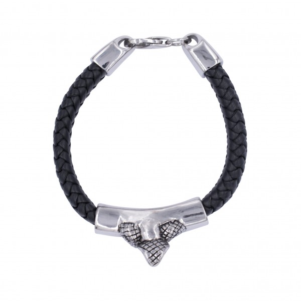 Lederarmband mit Edelstahlverschluss "Cobra"