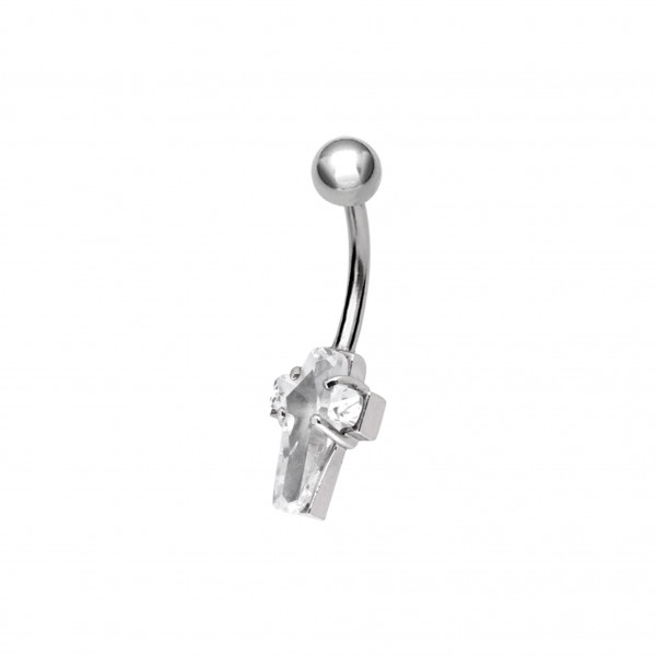 Banane aus Chirurgenstahl mit Cubic Zirkonia