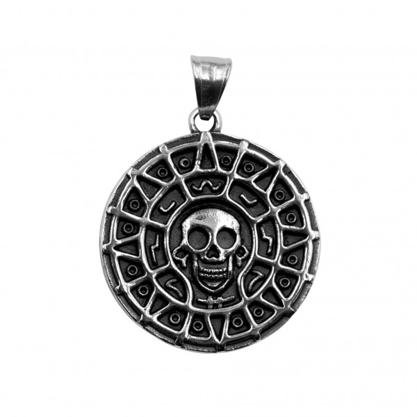 Edelstahlanhänger "Totenkopfmünze"