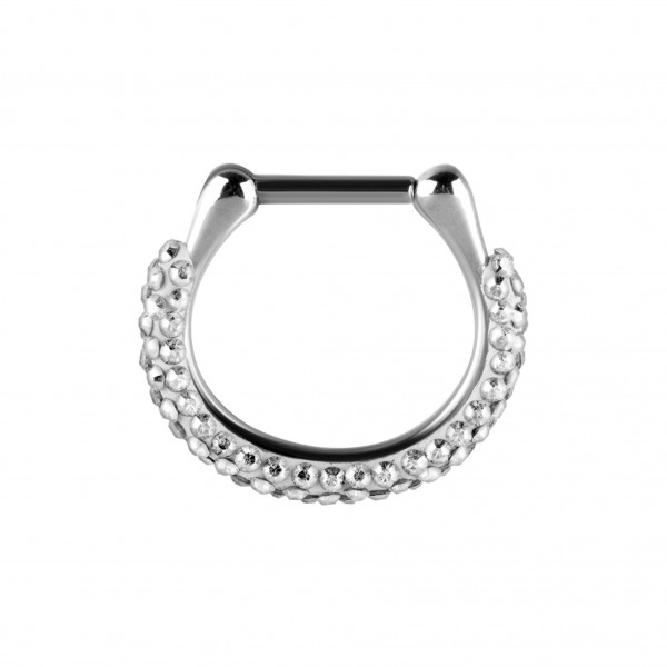 Septum Clicker aus Chirurgenstahl mit Kristall