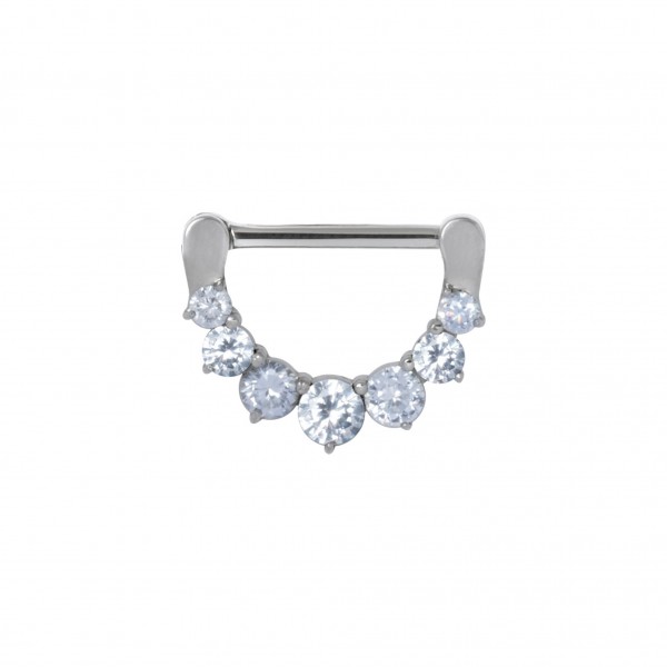 Nippel-Clicker aus Chirurgenstahl mit Cubic Zirkonia